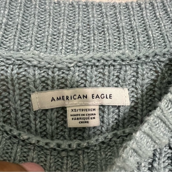 American Eagle Blue Ribbed Sweater size XS - Picture 5 of 6